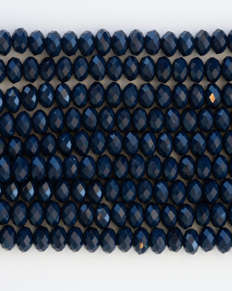 Mat Lacivert 6mm Kristal Boncuklar Krs0179