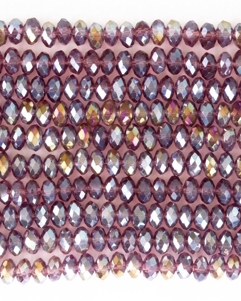 Alaca Mor 6mm Kristal Boncuklar Krs0208