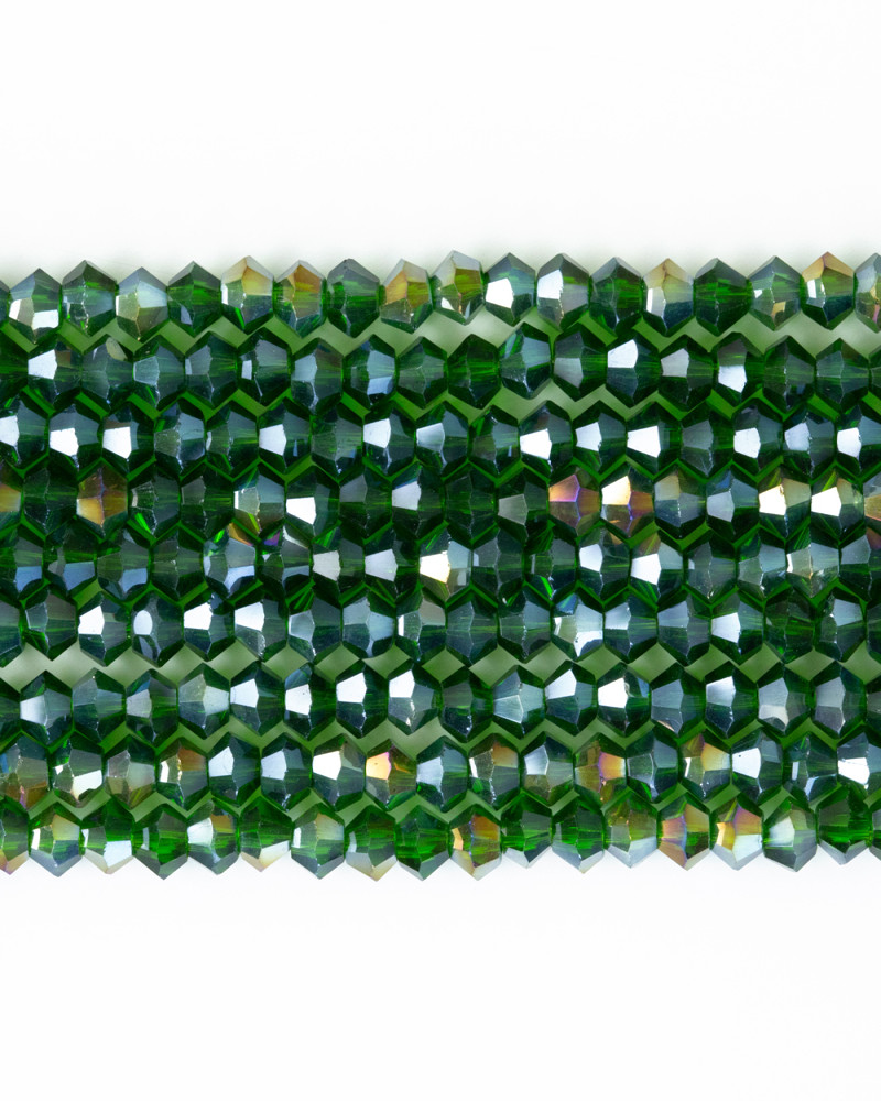 Koyu Yeşil 4mm Pramit Kristal Boncuklar Krs0052