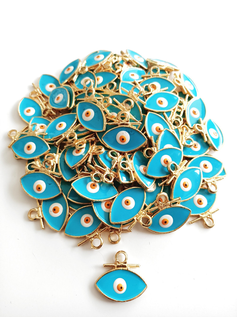 Gold Mineli Çubuk Başlı Göz Kolye Ucu