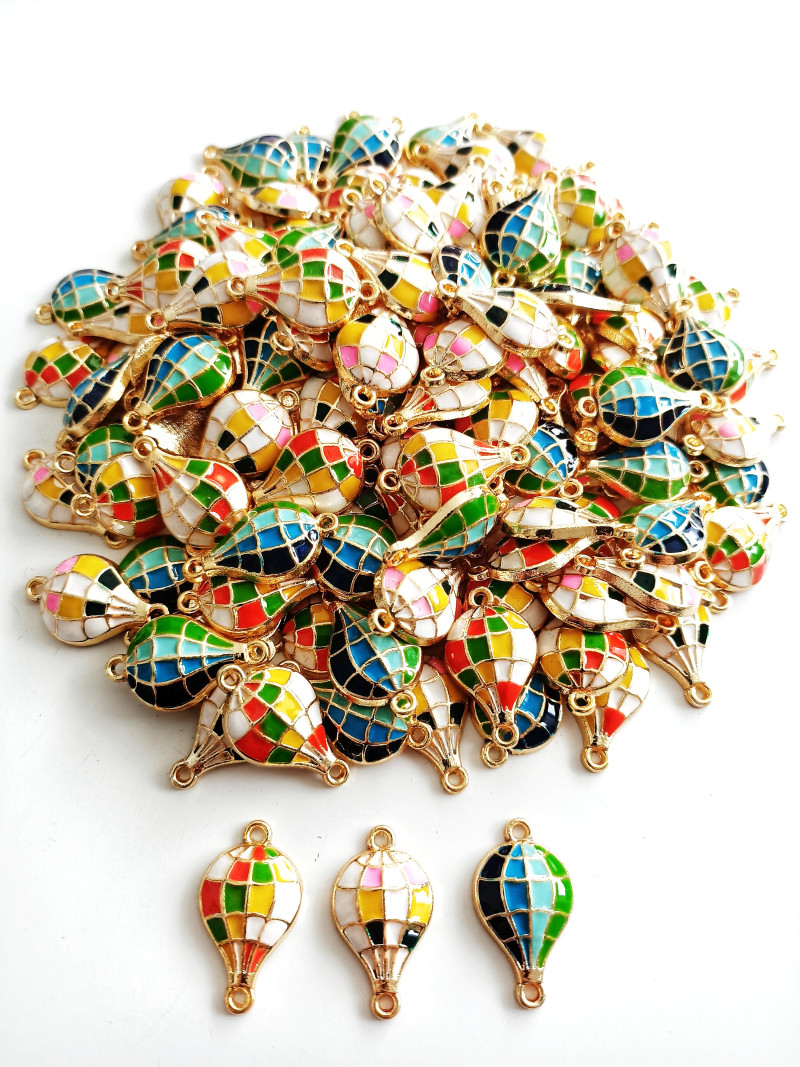 Gold Çift Kulp Mineli Balon Takı Ucu