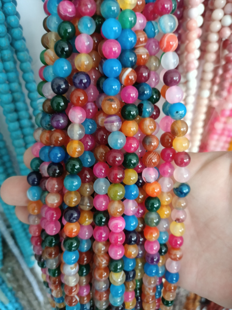 Mix Akik Doğal Taş 8mm.