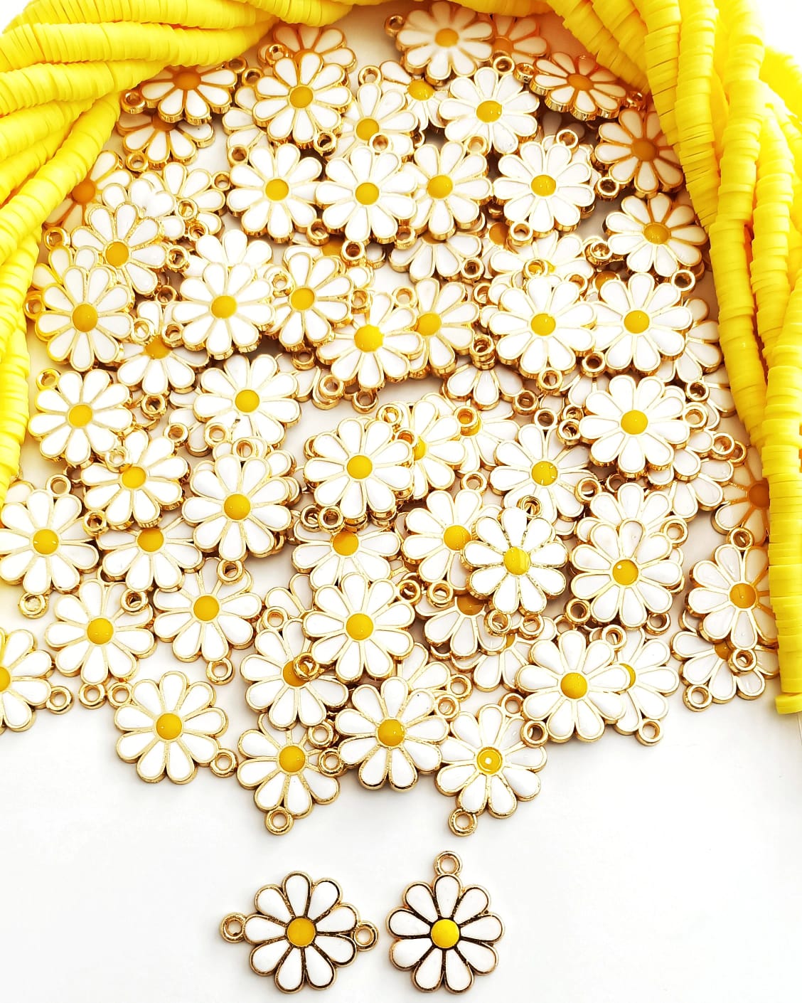  Mineli Papatya Kolye-Bileklik Ucu(Tek-Çift Kulplu)